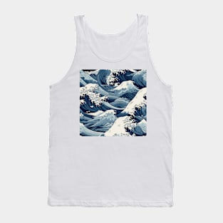 Ephemeral Crests: Hokusai Waves Reimagined Tank Top